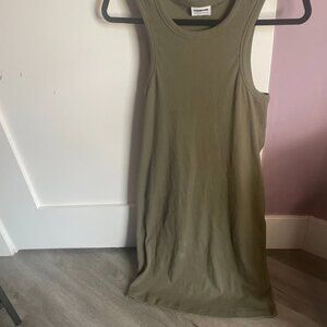 Green Curve Halter Neck Dress